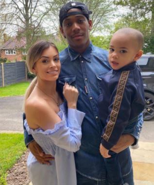 Samantha Jacquelinet former boyfriend Anthony Martial with wife Melanie and son Swan.